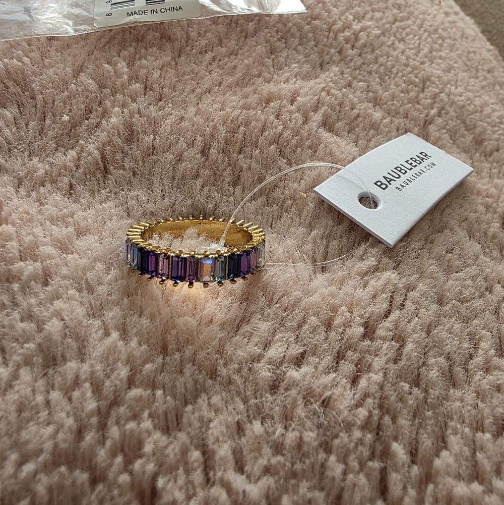 BaubleBar Mini Alidia Blue Ombre Ring Size 9